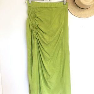 ZARA lime green zip skirt